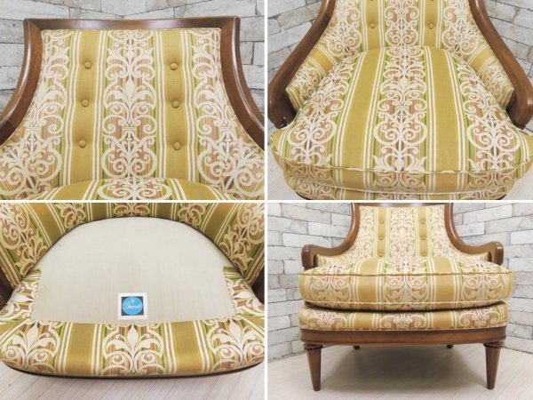 ドレクセル ヘリテイジ DREXEL HERITAGE アップホルスタリー UPHOLSTERY 1人掛けソファ ラウンジチェア アメリカ US家具 A ●