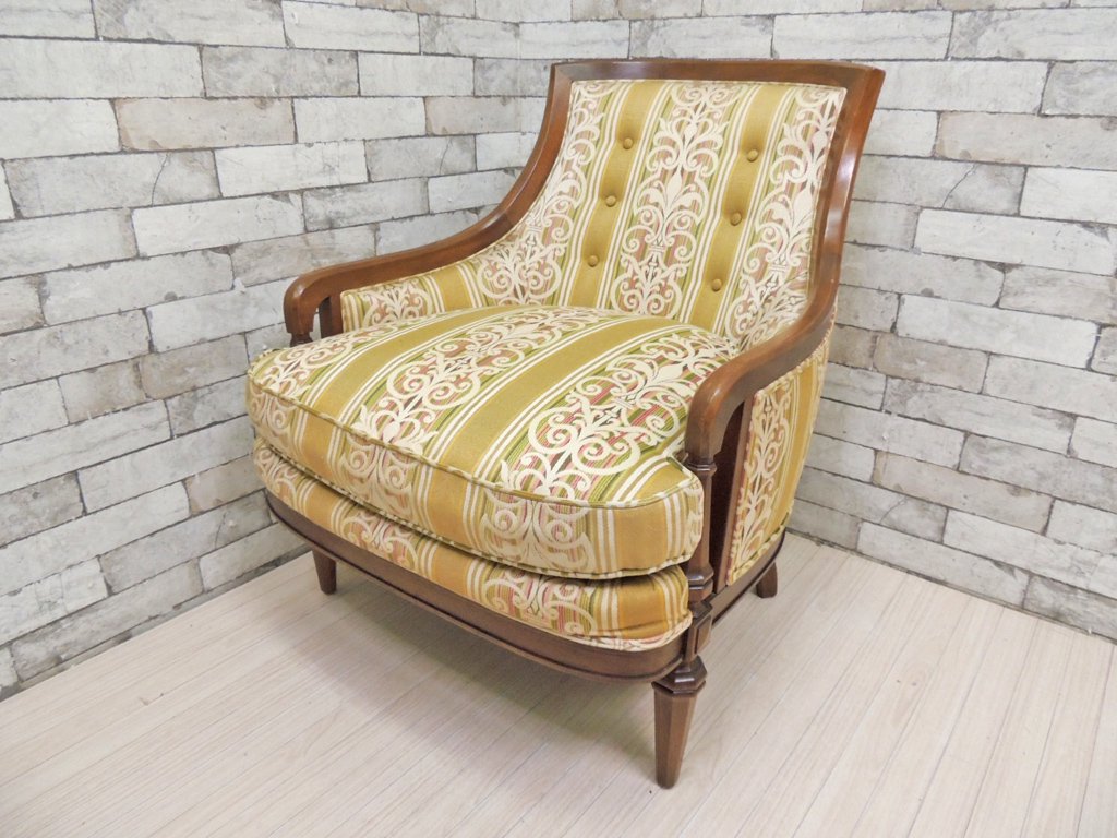 ドレクセル ヘリテイジ DREXEL HERITAGE アップホルスタリー UPHOLSTERY 1人掛けソファ ラウンジチェア アメリカ US家具 B ●