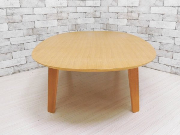 無印良品 MUJI オーバル ローテーブル 座テーブル プライウッド タモ材 W140 ●
