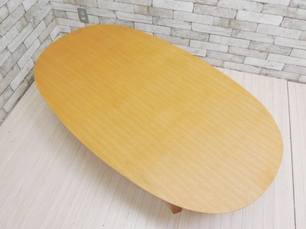 無印良品 MUJI オーバル ローテーブル 座テーブル プライウッド タモ材 W140 ●