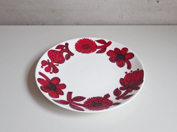 グスタフスベリ Gustavsberg レッドアスター RED ASTER プレート Φ17cm 復刻版 北欧食器 A ♪