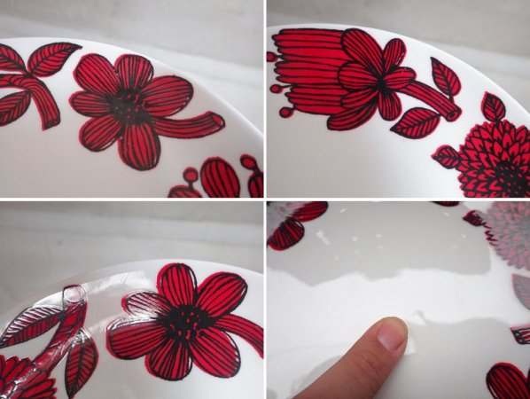 グスタフスベリ Gustavsberg レッドアスター RED ASTER プレート Φ17cm 復刻版 北欧食器 A ♪