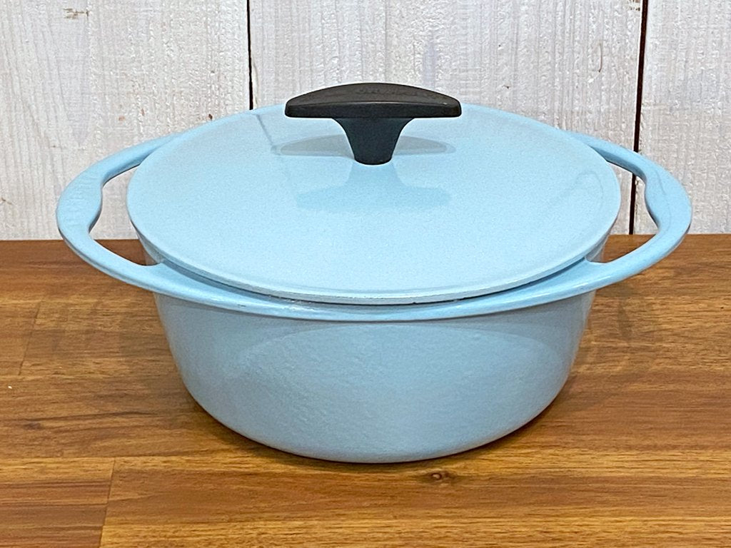 ルクルーゼ LE CREUSET センセーション ココットロンド 両手鍋 Φ20cm サテンブルー 鋳物 フランス ■