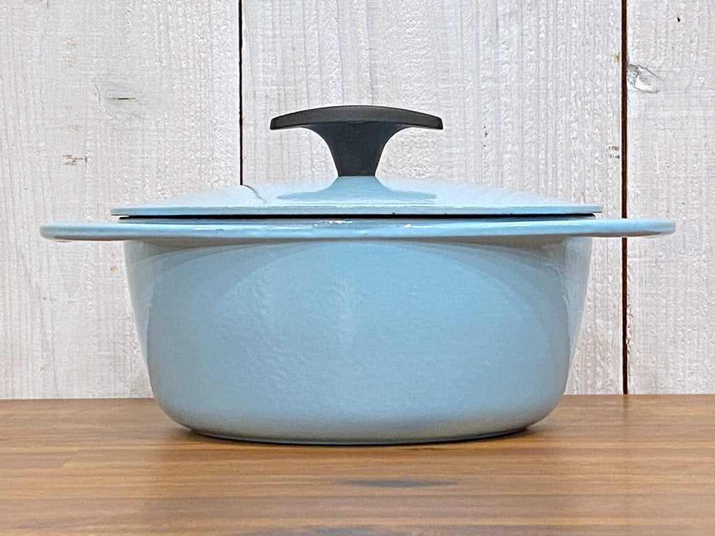 ルクルーゼ LE CREUSET センセーション ココットロンド 両手鍋 Φ20cm サテンブルー 鋳物 フランス ■