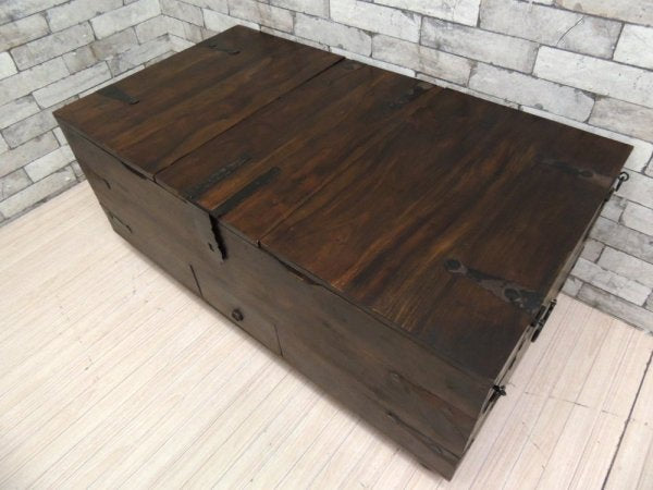 クレイト＆バレル Crate&Barrel タカトランク コーヒーテーブル Taka Trunk Coffee Table  トランク型 ローテーブル 抽斗1杯 ボトル収納 インド製 ●