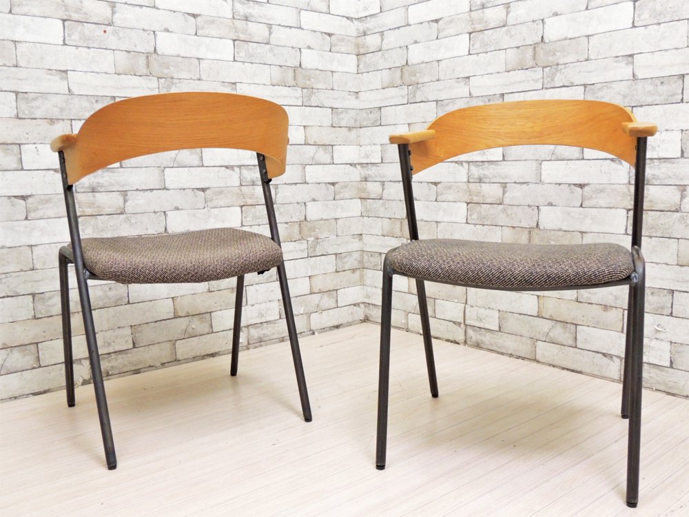 アデペシュ a.depeche ダニス danis ショートアームチェア short arm chair ダイニングチェア チャコールモッシュブラック 2脚セット A ●