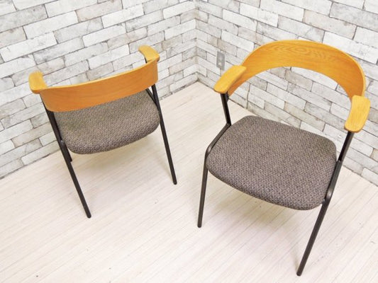 アデペシュ a.depeche ダニス danis ショートアームチェア short arm chair ダイニングチェア チャコールモッシュブラック 2脚セット Ｂ ●