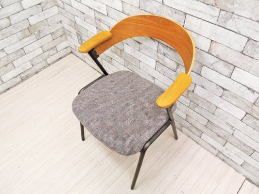 アデペシュ a.depeche ダニス danis ショートアームチェア short arm chair ダイニングチェア へリンボーンチャコールグレー ブルックリンスタイル ●