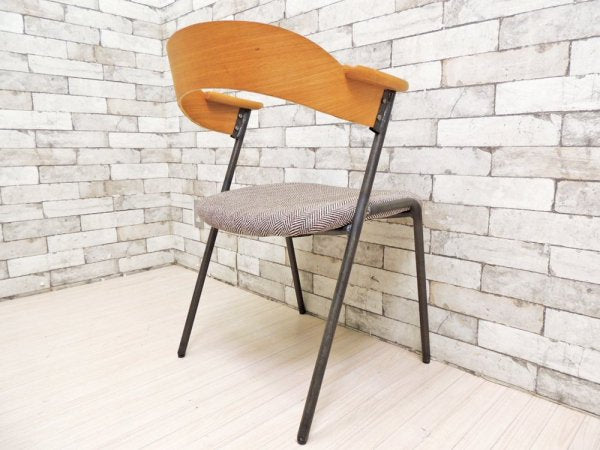 アデペシュ a.depeche ダニス danis ショートアームチェア short arm chair ダイニングチェア へリンボーンチャコールグレー ブルックリンスタイル ●