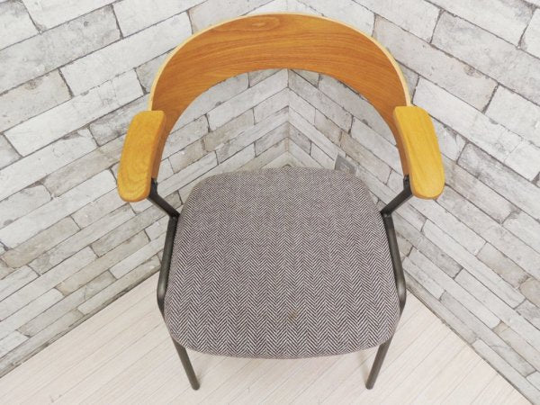 アデペシュ a.depeche ダニス danis ショートアームチェア short arm chair ダイニングチェア へリンボーンチャコールグレー ブルックリンスタイル ●