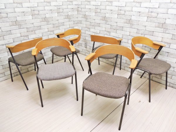 アデペシュ a.depeche ダニス danis ショートアームチェア short arm chair ダイニングチェア へリンボーンチャコールグレー ブルックリンスタイル ●