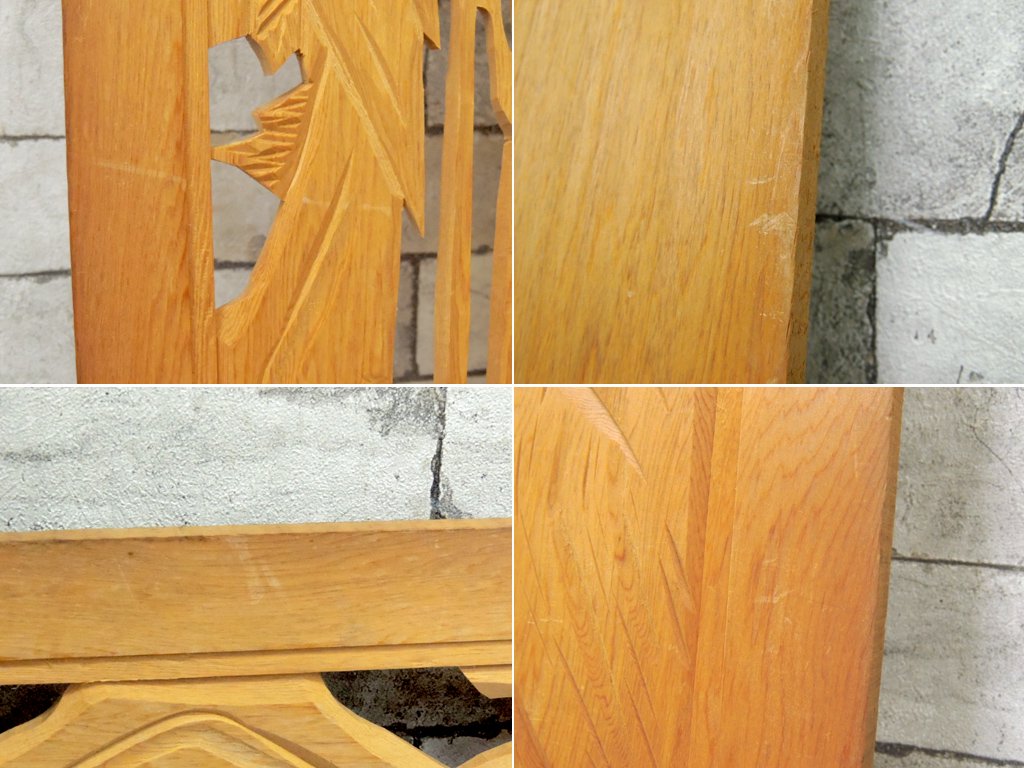 古民家 建具 木製欄間 透かし彫り 6枚セット 無垢材 W71.5cm×6枚 和室 ●