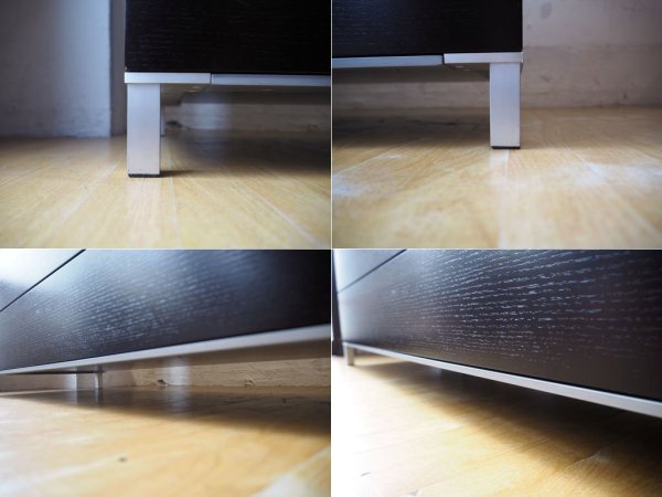 モダンデザイン Modern design ハンドルレス AVチェスト ダークブラウン メタルレッグ サイドボードチェスト ★