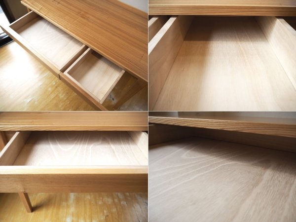 無印良品 MUJI タモ材 パーソナルデスク ワークテーブル W110 引出し付 フック付 ナチュラル シンプル ★