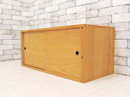 無印良品 MUJI スチール・ステンレスユニットシェルフ用 ボックス 木製引き戸 オーク材 廃番 ●