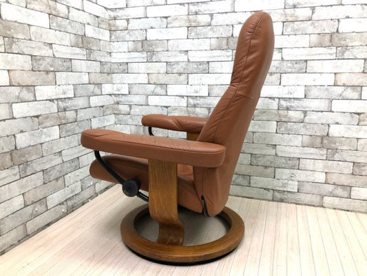 エコーネス EKORNES ディプロマット ストレスレスチェア stressless リクライニングチェア & オットマン レザー  北欧 ノルウェー 現状品 ●