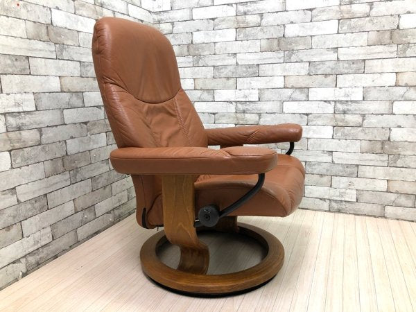 エコーネス EKORNES ディプロマット ストレスレスチェア stressless リクライニングチェア & オットマン レザー  北欧 ノルウェー 現状品 ●