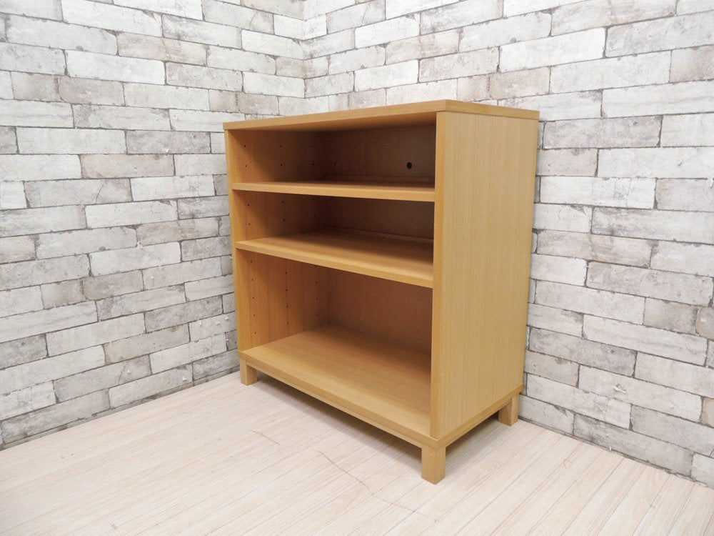 無印良品 MUJI タモ材 組み合わせて使える木製収納 ロータイプ H83cm 本棚 ブックシェルフ 廃番 ●
