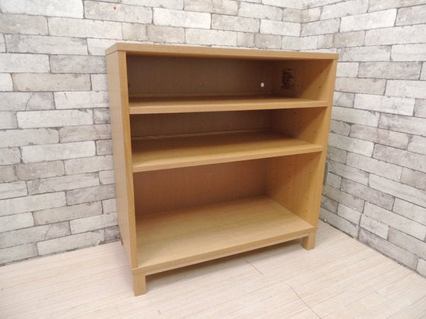 無印良品 MUJI タモ材 組み合わせて使える木製収納 ロータイプ H83cm 本棚 ブックシェルフ 廃番 ●
