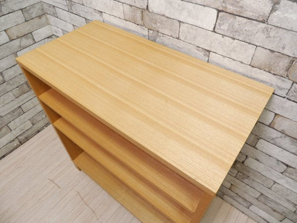 無印良品 MUJI タモ材 組み合わせて使える木製収納 ロータイプ H83cm 本棚 ブックシェルフ 廃番 ●