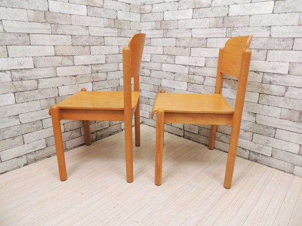 北欧デザイン Scandinavian Design ダイニングチェア プライウッド ナチュラルカラー 2脚セット スタッキング ●