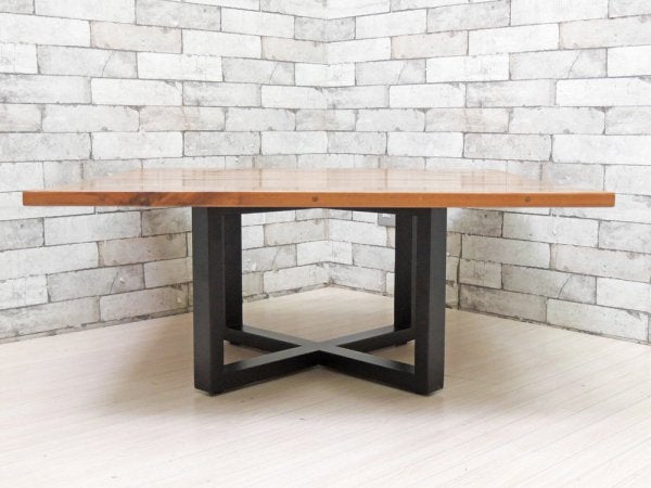 タイムレスクラフト Timeless Craft ソリッドクロス Solid Cross ウォールナット無垢材 センターテーブル アイアンレッグ 廃番 ●