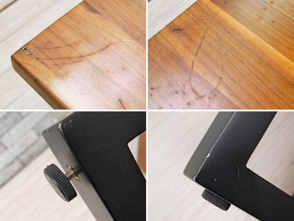 タイムレスクラフト Timeless Craft ソリッドクロス Solid Cross ウォールナット無垢材 センターテーブル アイアンレッグ 廃番 ●