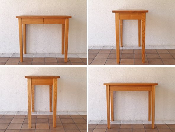 無印良品 MUJI タモ無垢材 パーソナルデスク 幅80cm 廃番 ◇