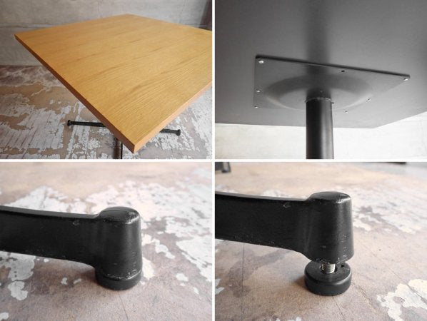 インダストリアルスタイル Industrial Style カフェテーブル オーク材 スクエア Ｗ90cm ブルックリンスタイル  ♪