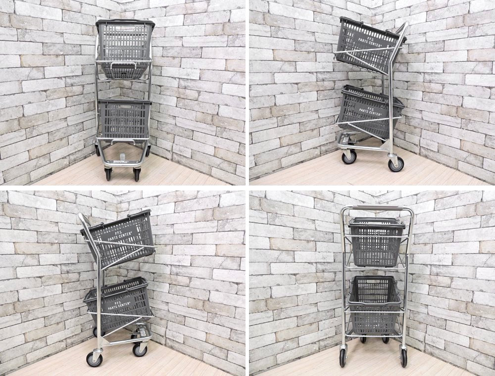 パシフィックファニチャーサービス PACIFIC FURNITURE SERVICE バスケットカート BASKET CART バスケット2個付き 定価\29,700- ●