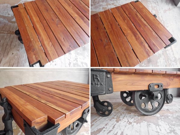 アクメ ファニチャー ACME Furniture ギルド ドーリーテーブル GUILD DOLLY TABLE S チーク古材 ローテーブル インダストリアル 廃番 定価:\147,400- ♪