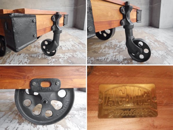 アクメ ファニチャー ACME Furniture ギルド ドーリーテーブル GUILD DOLLY TABLE S チーク古材 ローテーブル インダストリアル 廃番 定価:\147,400- ♪