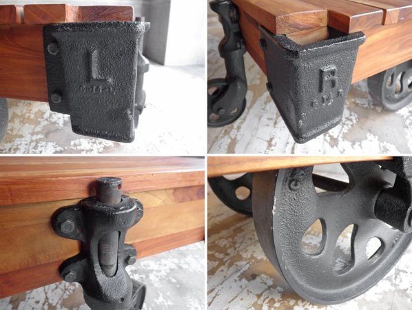 アクメ ファニチャー ACME Furniture ギルド ドーリーテーブル GUILD DOLLY TABLE S チーク古材 ローテーブル インダストリアル 廃番 定価:\147,400- ♪