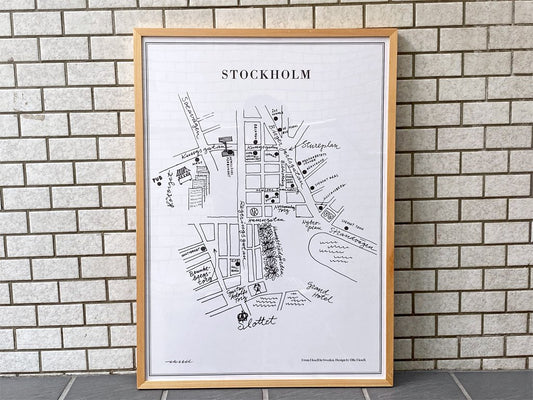 オーレ・エクセル Olle Eksell ポスター ストックホルム STOCKHORM 額装 北欧 スウェーデン ■