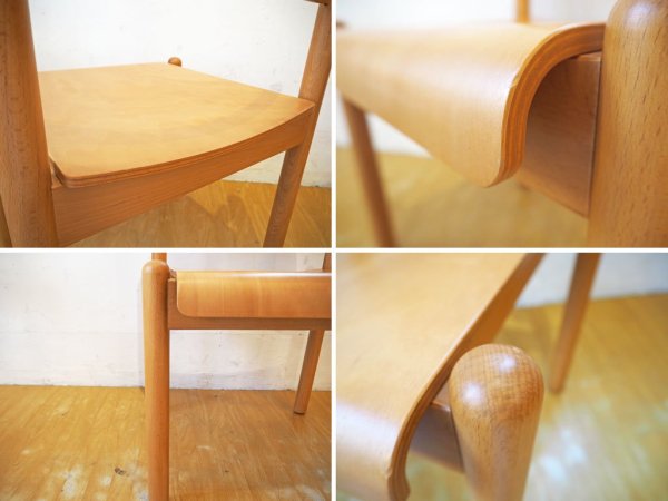 北欧デザイン Scandinavian Design ダイニングチェア ビーチ材 プライウッド ナチュラルカラー 2脚セット スタッキング ★