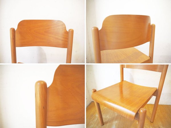 北欧デザイン Scandinavian Design ダイニングチェア ビーチ材 プライウッド ナチュラルカラー 2脚セット スタッキング ★