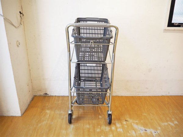 パシフィックファニチャーサービス PACIFIC FURNITURE SERVICE バスケットカート BASKET CART バスケット2個付き ★