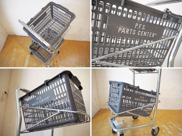 パシフィックファニチャーサービス PACIFIC FURNITURE SERVICE バスケットカート BASKET CART バスケット2個付き ★