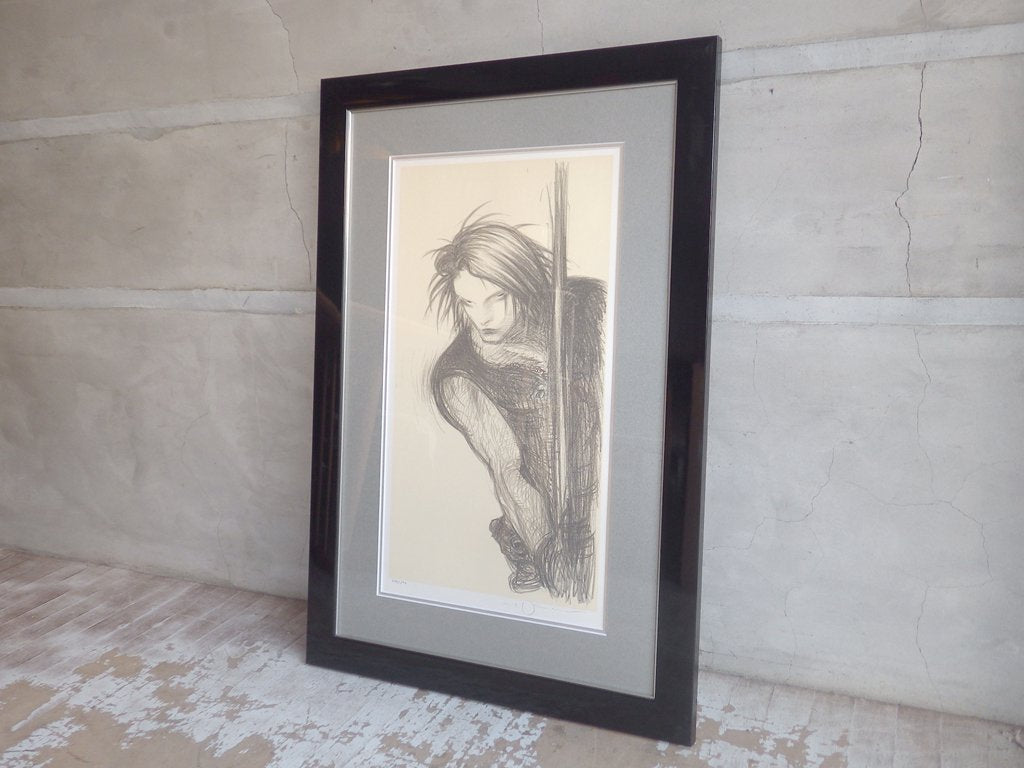 天野喜孝 リトグラフ 冷刃 ファイナルファンタジー FF8 スコール ・ レオンハート シリアルナンバー 直筆サイン入り アールビバン保証書 箱付き♪