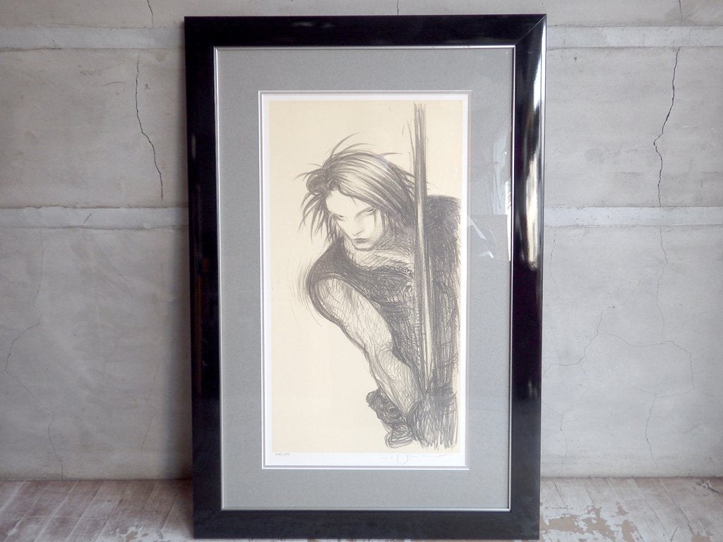 天野喜孝 リトグラフ 冷刃 ファイナルファンタジー FF8 スコール ・ レオンハート シリアルナンバー 直筆サイン入り アールビバン保証書 箱付き♪