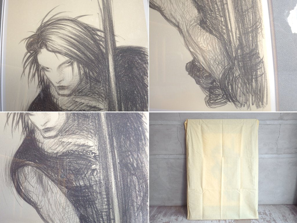 天野喜孝 リトグラフ 冷刃 ファイナルファンタジー FF8 スコール ・ レオンハート シリアルナンバー 直筆サイン入り アールビバン保証書 箱付き♪