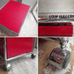 ユーエスエムハラー USM Haller モジュラーファニチャー Modular Furniture ハラーシステム ロールボーイ ワゴン デスクキャビネット 3段 ルビーレッド 鍵付♪