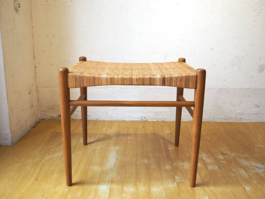 クロロス CHLOROS ラタン スツール Rattan STOOL チーク材フレーム チーク無垢材 ヘリンボーン調ラタン編 ★