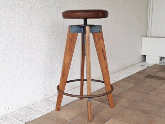 ジャーナルスタンダードファーニチャー Journal Standard Furniture シノンハイスツール CHINON HIGH STOOL 本革 定価\39,600- ◇