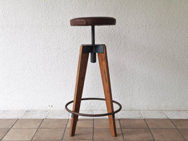 ジャーナルスタンダードファーニチャー Journal Standard Furniture シノンハイスツール CHINON HIGH STOOL 本革 定価\39,600- ◇