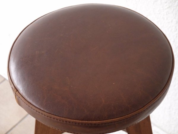 ジャーナルスタンダードファーニチャー Journal Standard Furniture シノンハイスツール CHINON HIGH STOOL 本革 定価\39,600- ◇