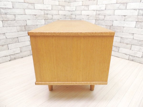 モモナチュラル MOMO natural ヴェント VENT サイドボード SIDEBOARD 120 AVボード ローボード オーク材 ラウンドレッグ ガラス引戸 抽斗2杯 W120cm ●