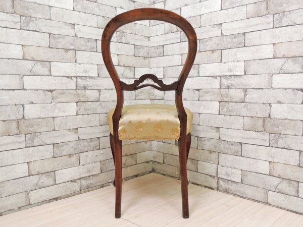 フランスビンテージ French Vintage バルーンバックチェア ダイニングチェア 花柄ファブリックシート クラシカル フレンチカントリー ●