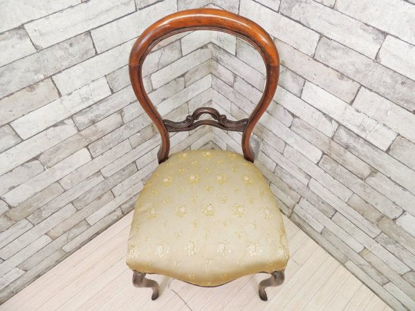 フランスビンテージ French Vintage バルーンバックチェア ダイニングチェア 花柄ファブリックシート クラシカル フレンチカントリー ●