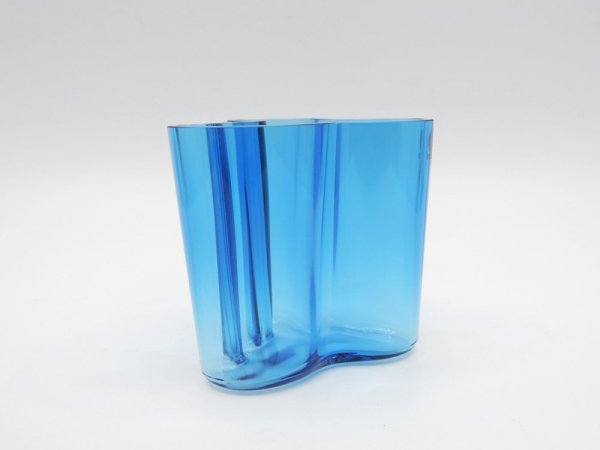 イッタラ iittala アルヴァ・アアルト コレクション Alvar Aalto Collection ベース ブルー系 95mm フィンランド 北欧雑貨 ●